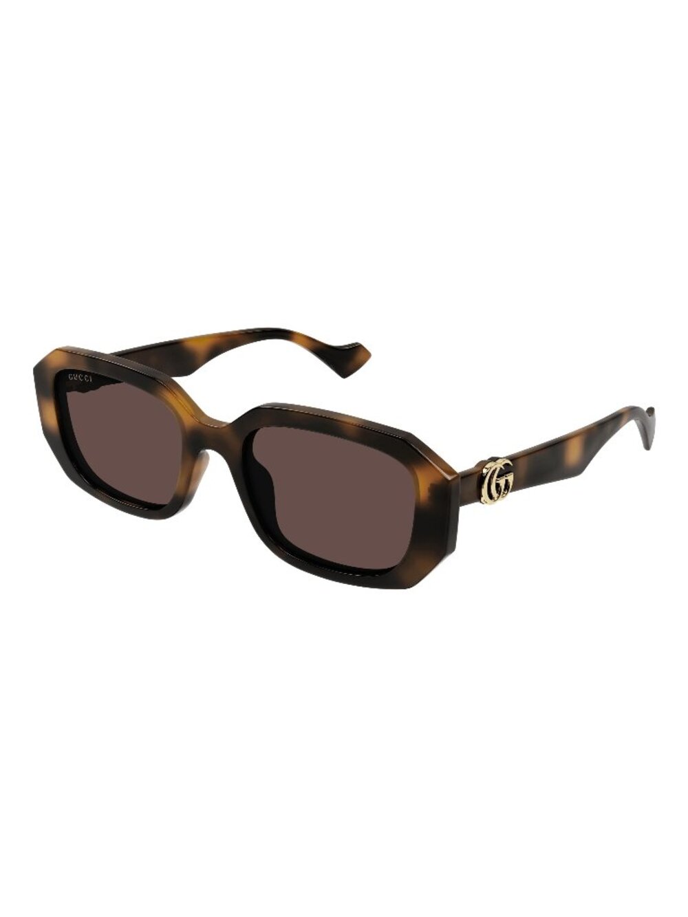 New Gucci Women's Sunglasses Havana Square Brown Lens Injected Frame GG1535S 002